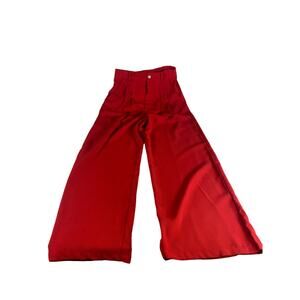 Womens size small red high waisted wide leg pants